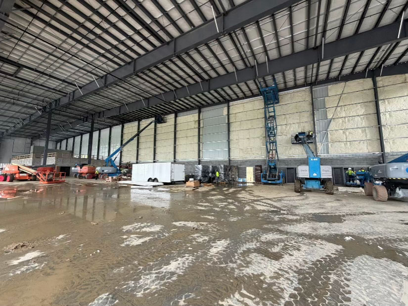 Fiberglass for a wall liner system being installed in new construction